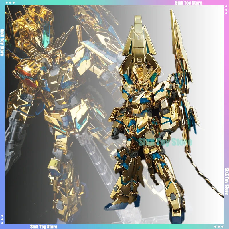 In Stock XINGDONG HG 1/144 Unicorn 03 Phenex Narrative Ver Gold Coating Assembly Model Kit RX-0 Plastic Model Customized Robot