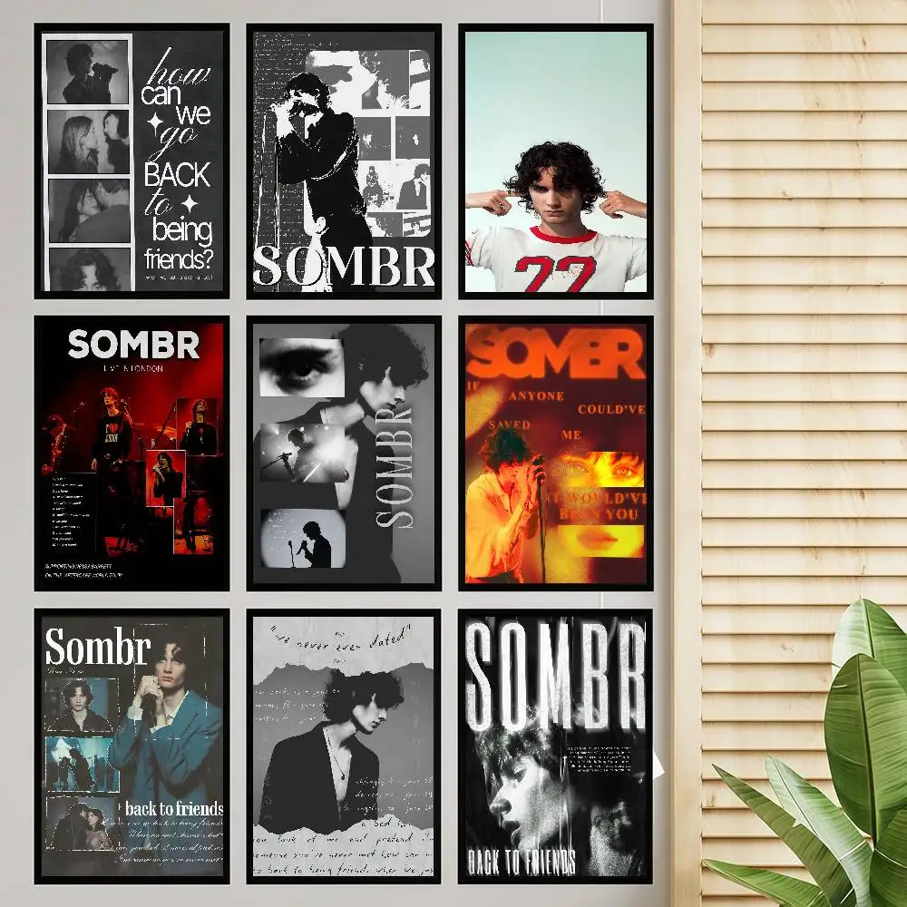 Hot Indie Singer Sombr Vintage Poster Sticky Vintage Room Home Bar Cafe Decor Kawaii Room Decor
