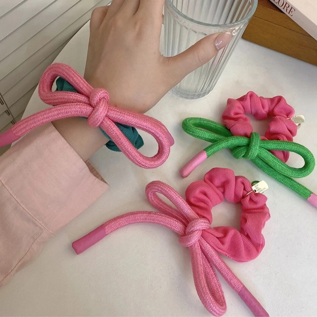 Kreative Schnürsenkel Bogen Haar Krawatten Für Frauen Süße Bowknot Elastische Haarbänder Für Frauen Scrunchies Haar Seil Haar Zubehör