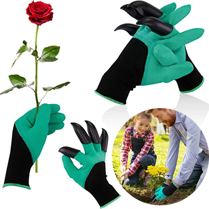 Digging Gloves Gardening Dipping Labor Protection Paws Garden Planting Vegetable Flower Weeding Protection Garden Rubber Gloves