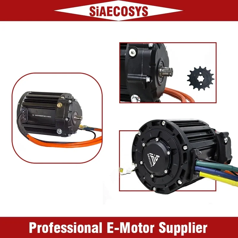 Electric Motorcycle Mid Drive Motor QS138 4000W 90H V3 PMSM Gear Box 72V For Moped Dirt Bike