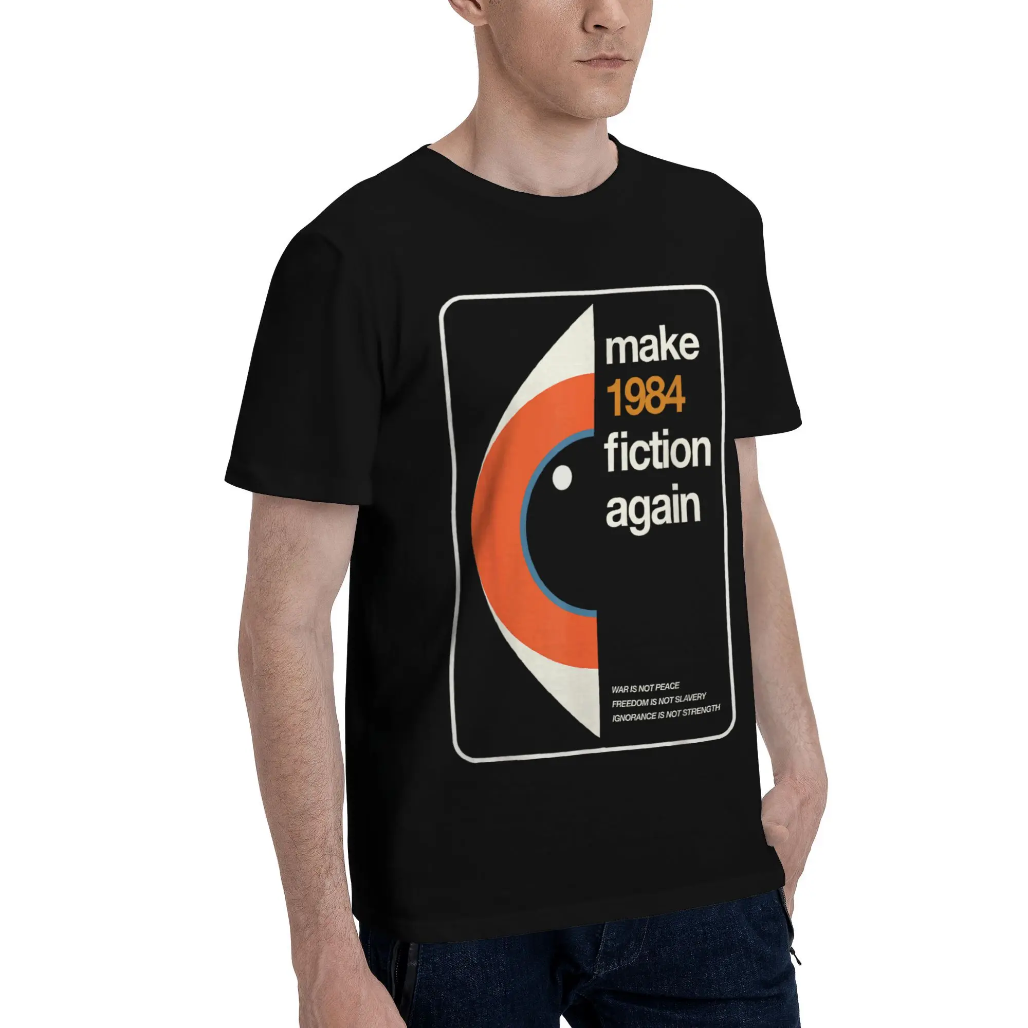 Vintage T-Shirt Make 1984 Fiction Again Freedom Cotton T-Shirts 1984 George Orwell Tee Shirt for Men Summer Short Sleeve Tees