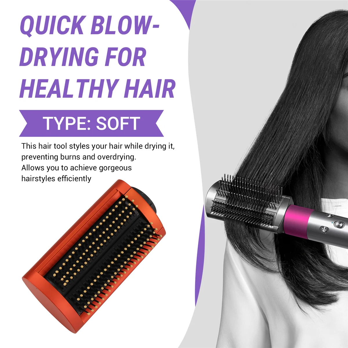 For Styler HS01 HS05 Smoothing Dryer Brush Hair Styling Comb Attachment Soft and Smooth Comb