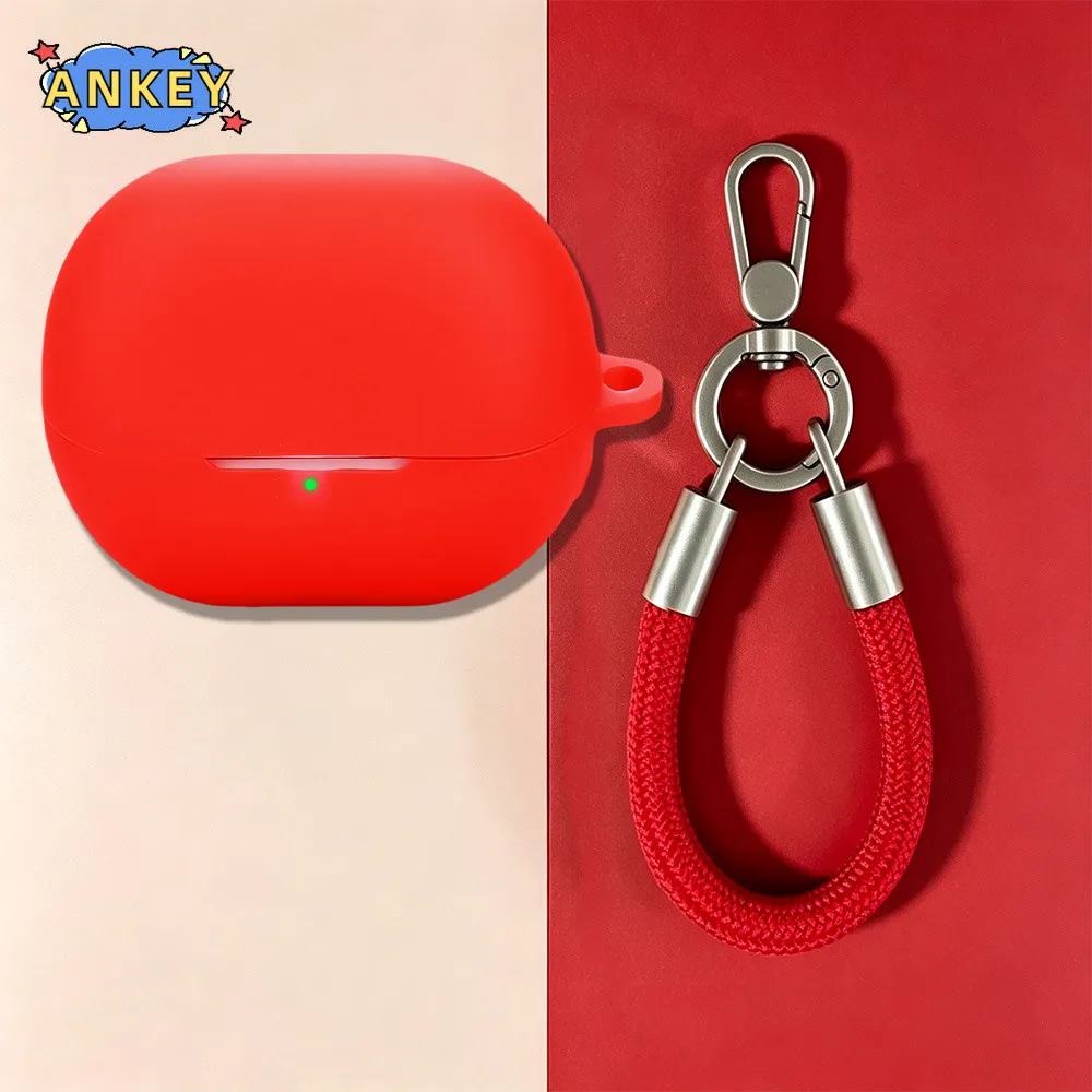 Compatible with SoundPEATS POP Clip Silicone Cases Protective Shockproof Wireless Earphone Cover With Coloured nylon short rope