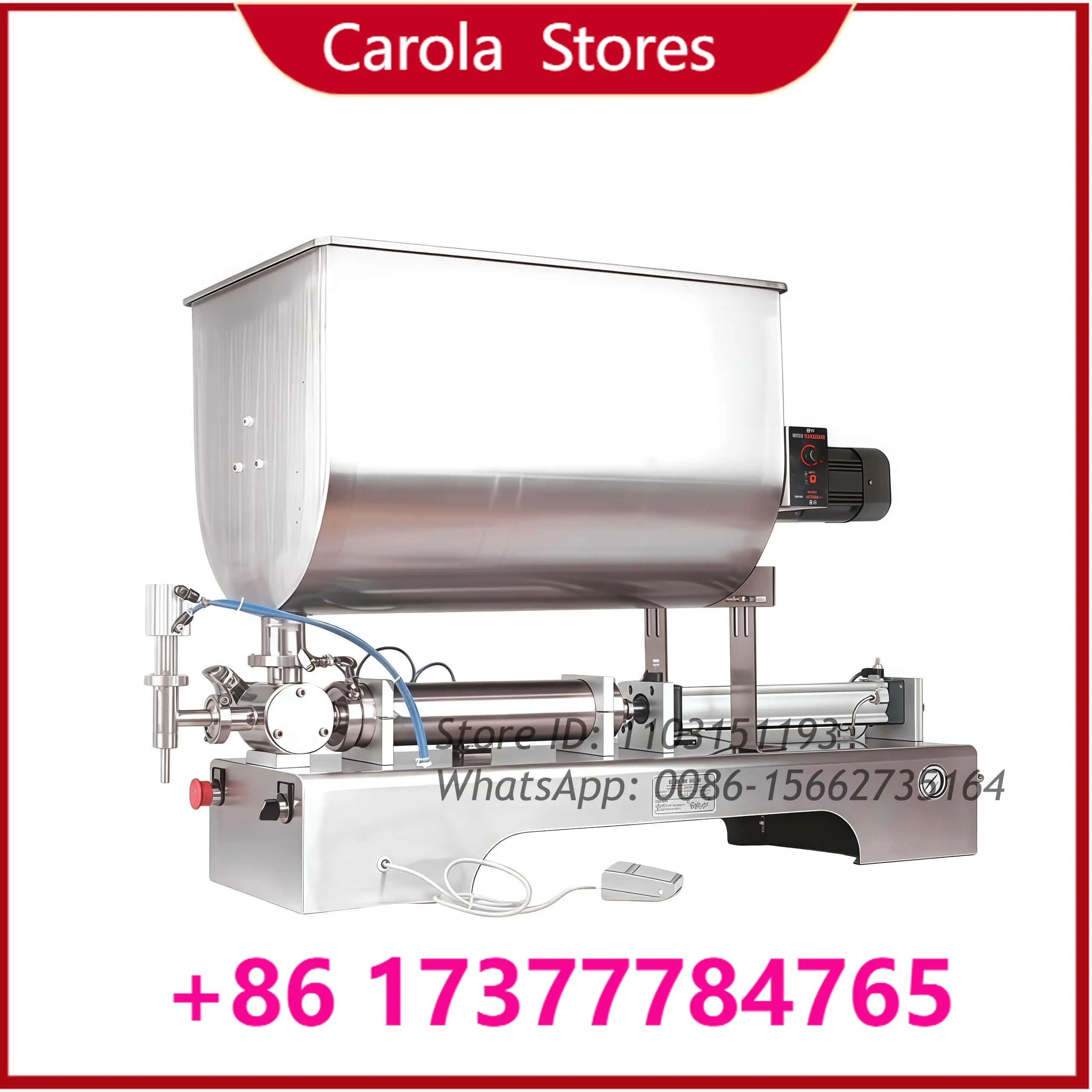 Máquina de llenado neumática con mezclador para salsa de curry, crema cosmética, salsa, miel, mantequilla de cacahuete, chocolate y pasta de tomate