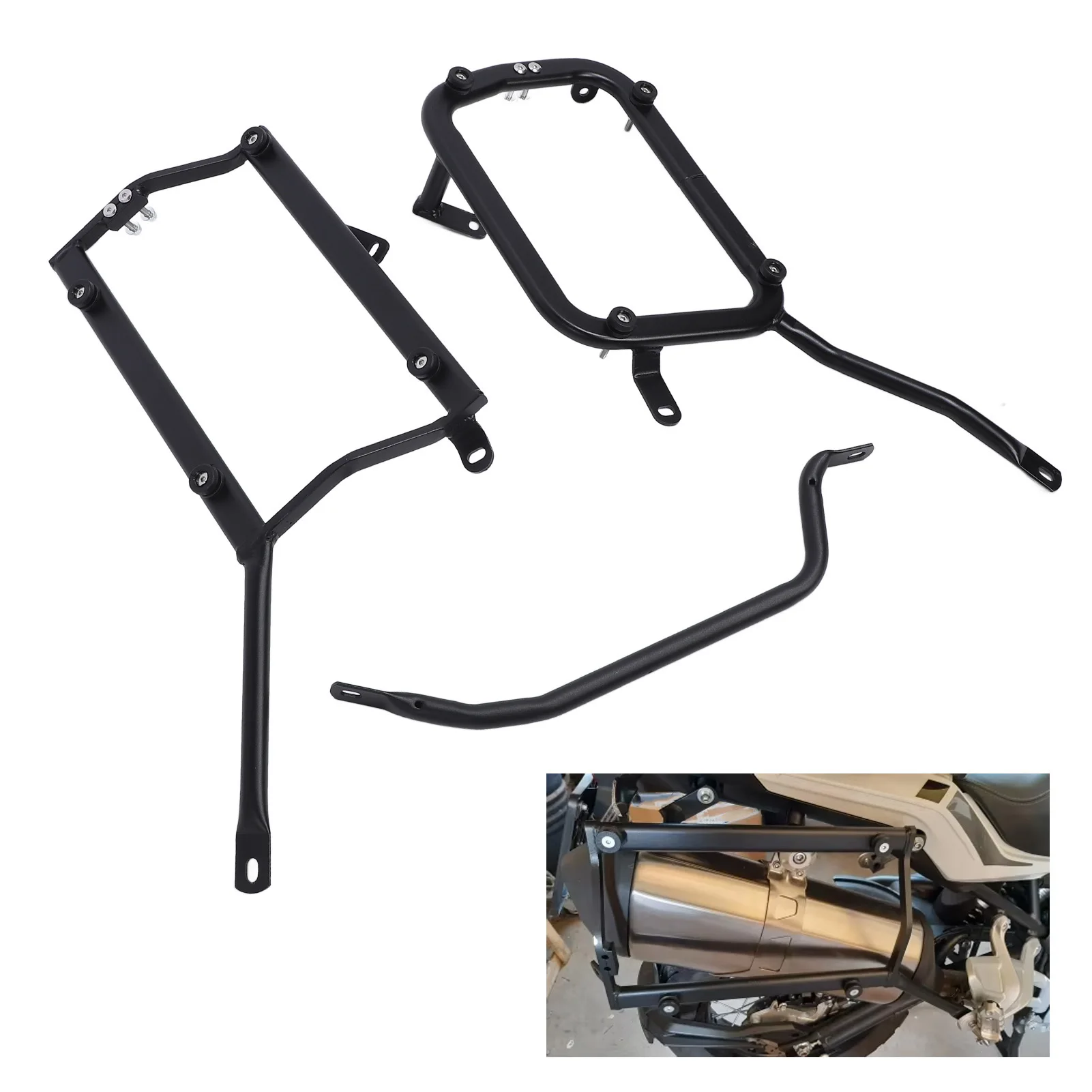 

Motorcycle Side Luggage Rack Metal Strong Load Bearing Enhanced Safety Side Storage Rack Replacement for Benelli TRK 502x