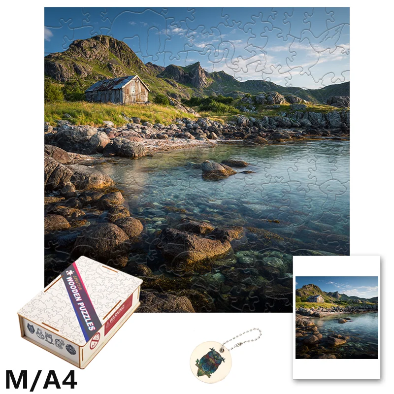 ปริศนาไม้ธีมภูมิทัศน์ ของเล่นเสริมพัฒนาการ DIY ของขวัญสำหรับเด็ก เกมสร้างปฏิสัมพันธ์ระหว่างพ่อแม่ลูก ของขวัญวันหยุด