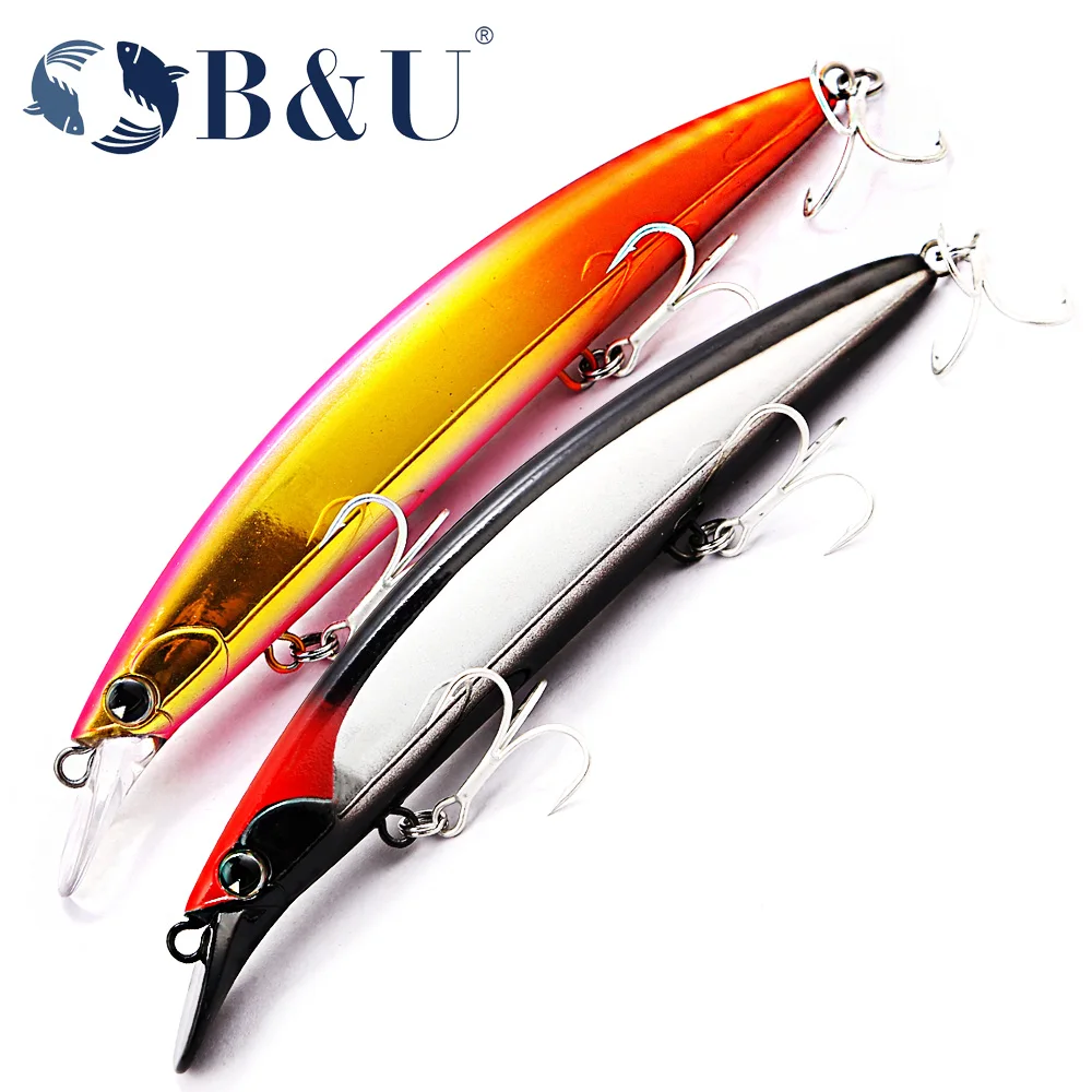 

B&U Floating Minnow 130mm Fishing Lures Laser Artificial Bait Saltwater Long Casting Trolling Wobblers Jerkbait Sea Bass