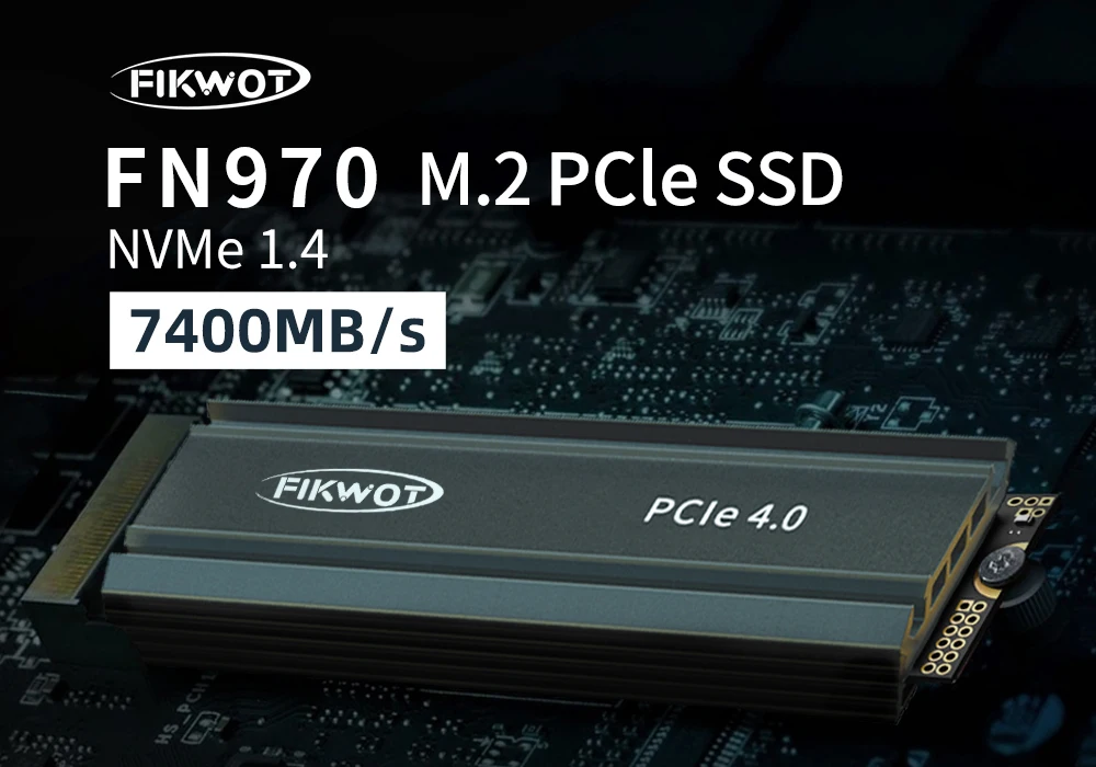 Fikwot FN970 SSD、DRAMキャッシュヒートシンク搭載、512GB/1TB/2TB
