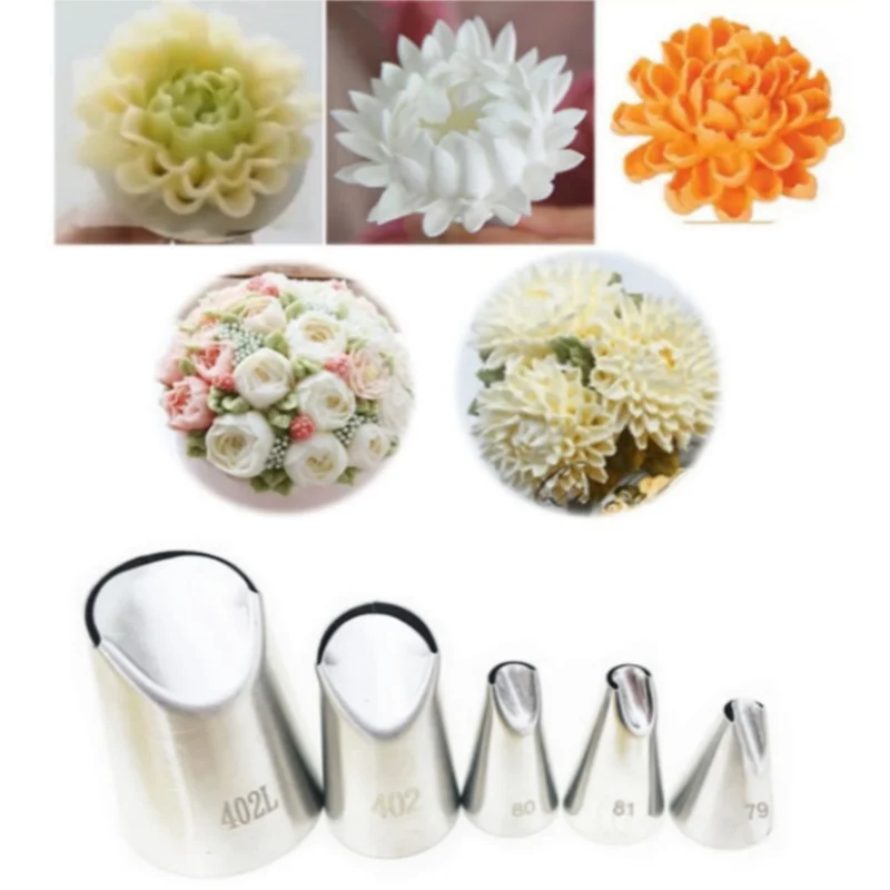 1/5PCS von Chrysantheme Düse Icing Piping Gebäck Düsen Küche Gadget Backen Zubehör Machen Kuchen Dekoration Werkzeuge