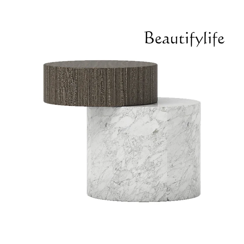 X Natural Marble Italian Coffee Table Light Luxury Size Apartment Living Room Minimalist Sofa Edge Table Creativity