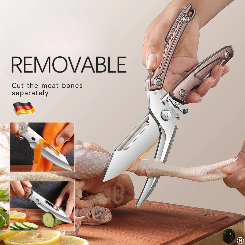 

XTL-многофункциональный съемный мощный нож, кухонные ножницы для куриных костей, ножницы все-в-одном для пилинга/резки