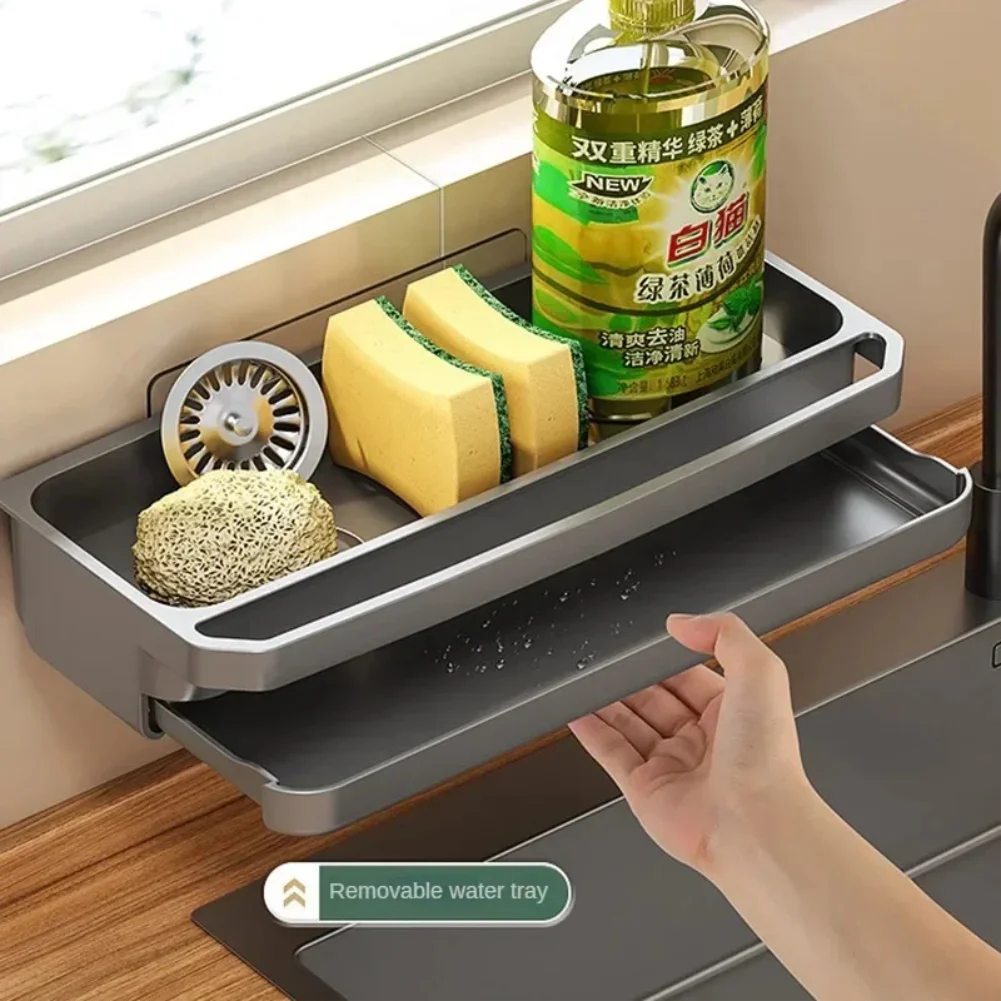 

Drain Rack Kitchen Sink Organizer Self-draining Shelf Sponge Holder Dishcloth Faucet Storage Soap Drainer Kitchen Accessories
