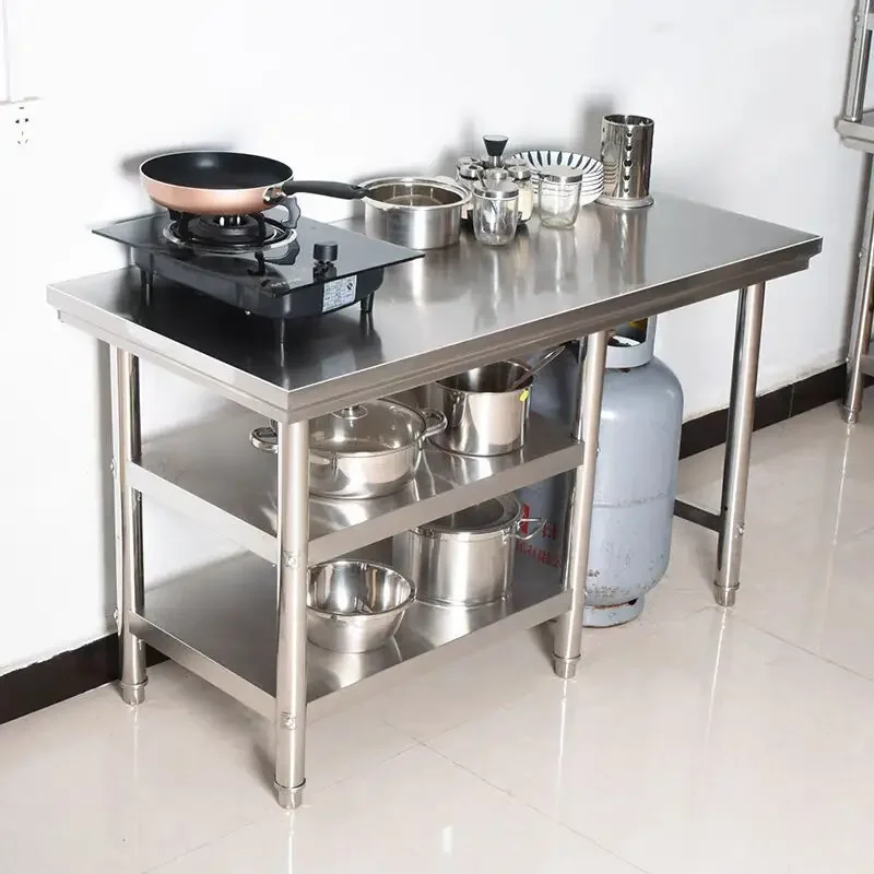 Stainless steel workbench Kitchen cutting table Single layer gas tank console Kitchen stove