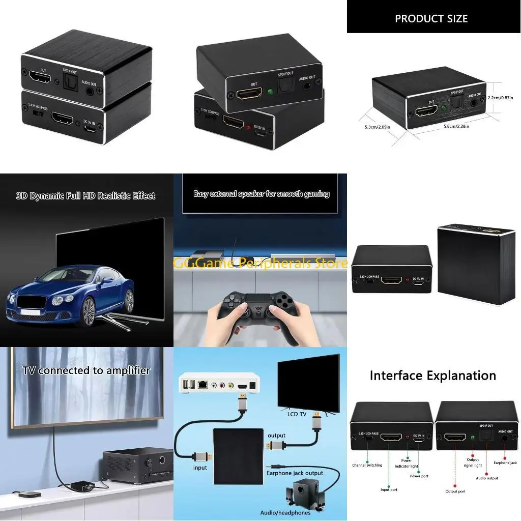 

U55B 4K HDTV Video Separator HDTV Audios Extractor Stable Transmission