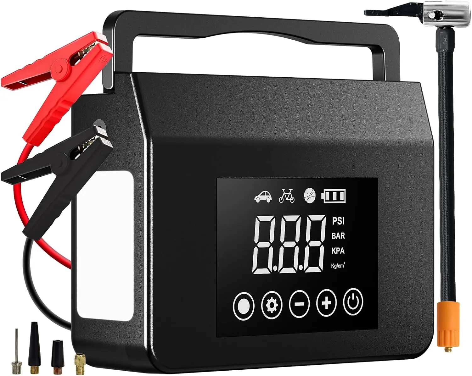 

4-in-1 Car Jump Starter with Air Compressor, 4000A Booster Pack for Gas & Diesel Engines, 150PSI Tire Inflator