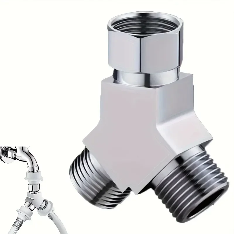 Y-Shaped Three-Way Diverter,One Inlet Two Outlet Connector Adapter Water Splitter Valve Accessory,Suitable for Kitchen