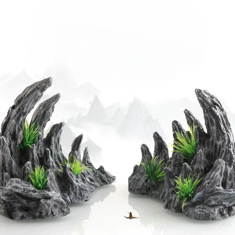 

2 шт., аквариум, ландшафтный дизайн, смола, рокарий, каменные украшения, микропейзаж, бонсай, водопоглощающий камень, водный камень, аксессуары