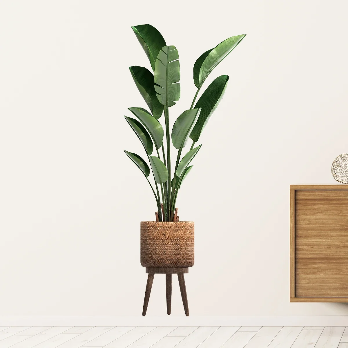 Simulation Green Plant Ornamental Potted Wall Sticker for Living Room Office Bedroom Decoration Wall Decals