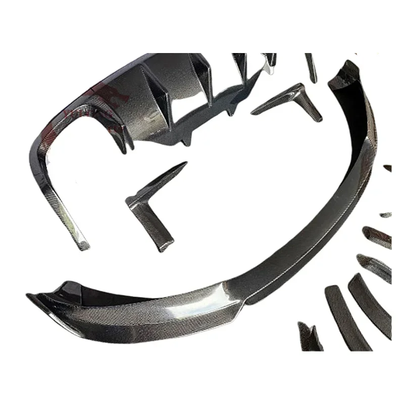 True Carbon Fiber CMS Style Carbon Fiber Front Lip Front Bumper Skid Front Shovel For The New Porsche Macan 95B 18-20