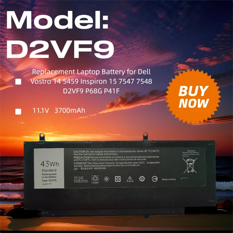 

Сменный аккумулятор для ноутбука Dell Vostro 14 5459 Inspiron 15 7547 7548 D2VF9 P68G P41F