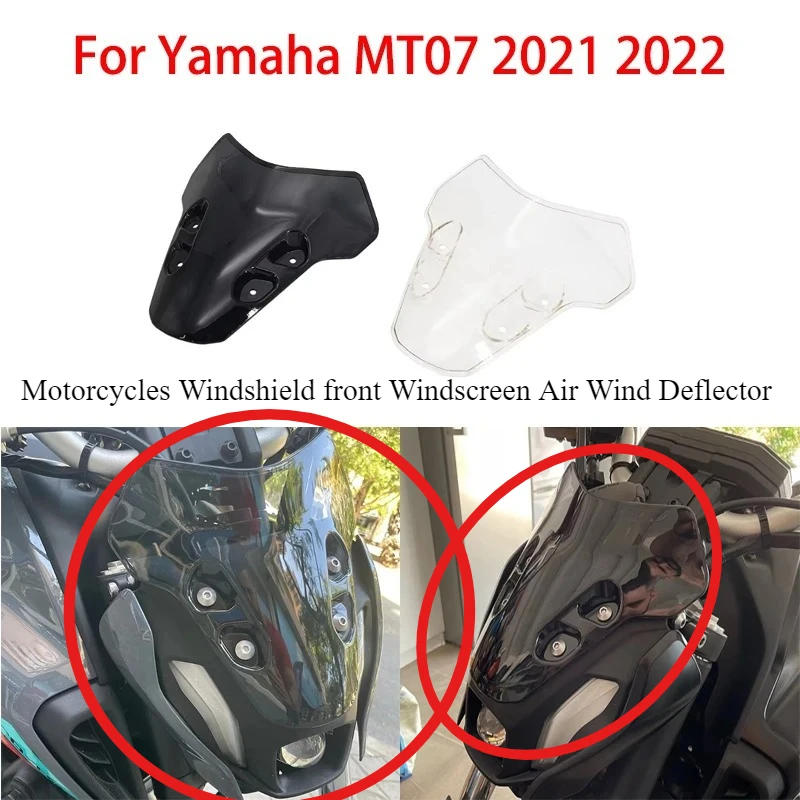 

Motorcycles Windshield front Windscreen Air Wind Deflector For Yamaha MT 07 MT-07 MT07 2021 2022