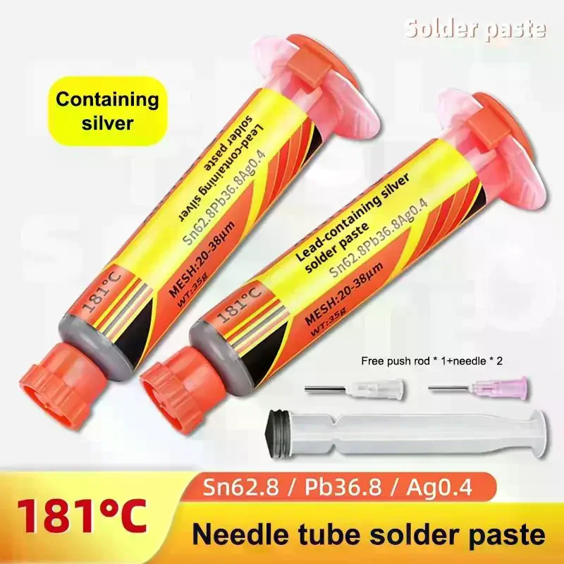 Lead-containing And 181-degree Silver-bearing Solder Paste For Syringe Soldering Applied In SMT (Surface Mount Technology) Chip