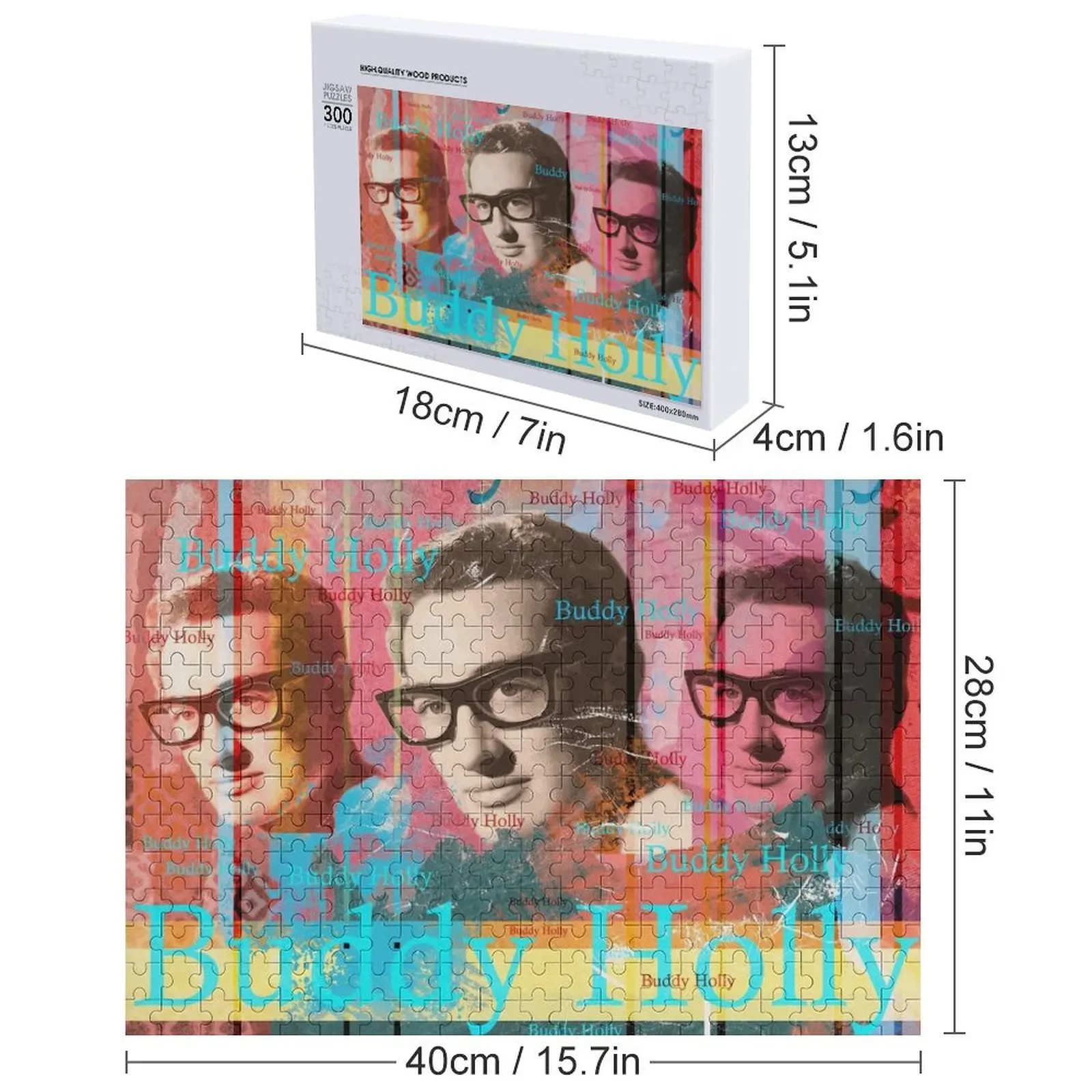 صورة هولي الأصدقاء الجمالية، أحجية الصور المقطوعة لموسيقى الروكابيلي، ملحقات ديوراما، ألغاز هدية خشبية مخصصة #5