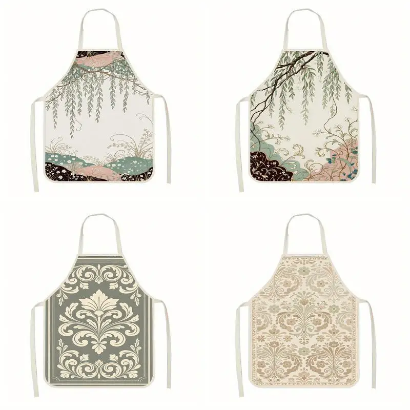 

Фартуки с винтажным узором. Льняной фартук, подходящий для приготовления пищи на кухне, общения родителей и детей, рисования и других мероприятий.