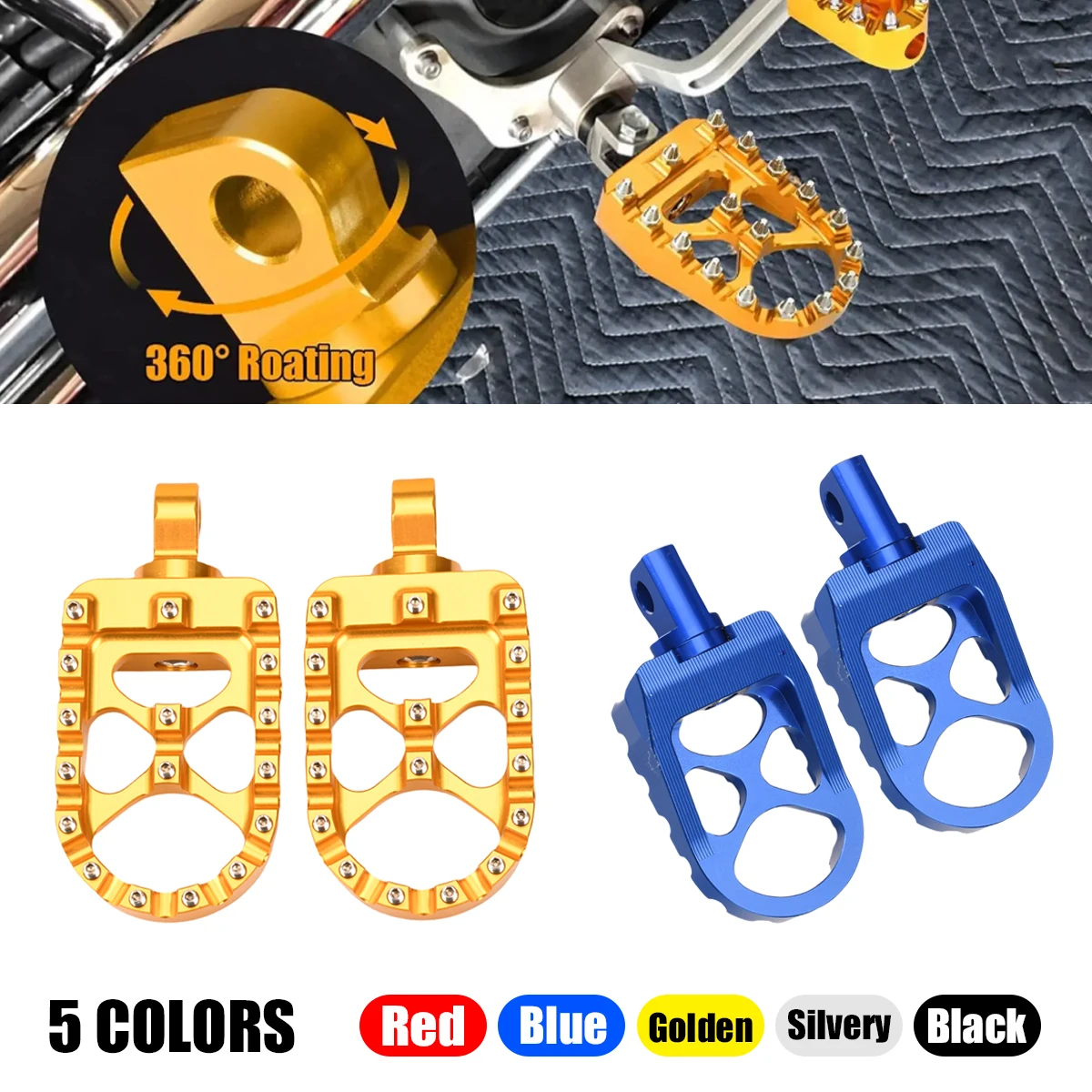 

Motorcycle 360 ° Rotatable Foot Pedal CNC Anti-Slip Foot Pedal For For Harley Dyna Fat Bob Softail Sportster Street Bob Part