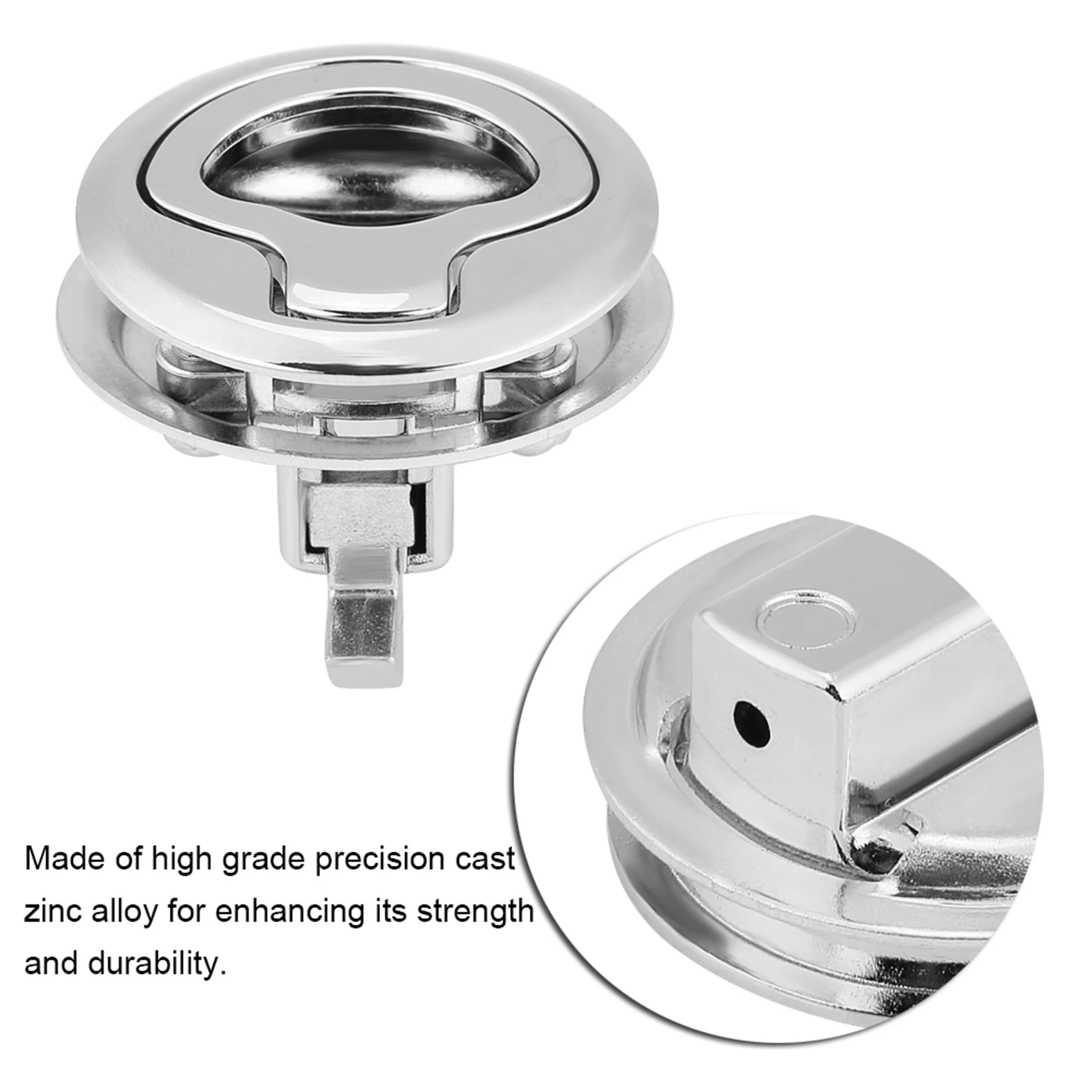 1.5 بوصة سبائك الزنك فلوش سحب سطح السفينة مقبض ل RV مركبة بحرية مكافحة الصدأ دائم سهلة التركيب فلوش جبل فتحة ملحق