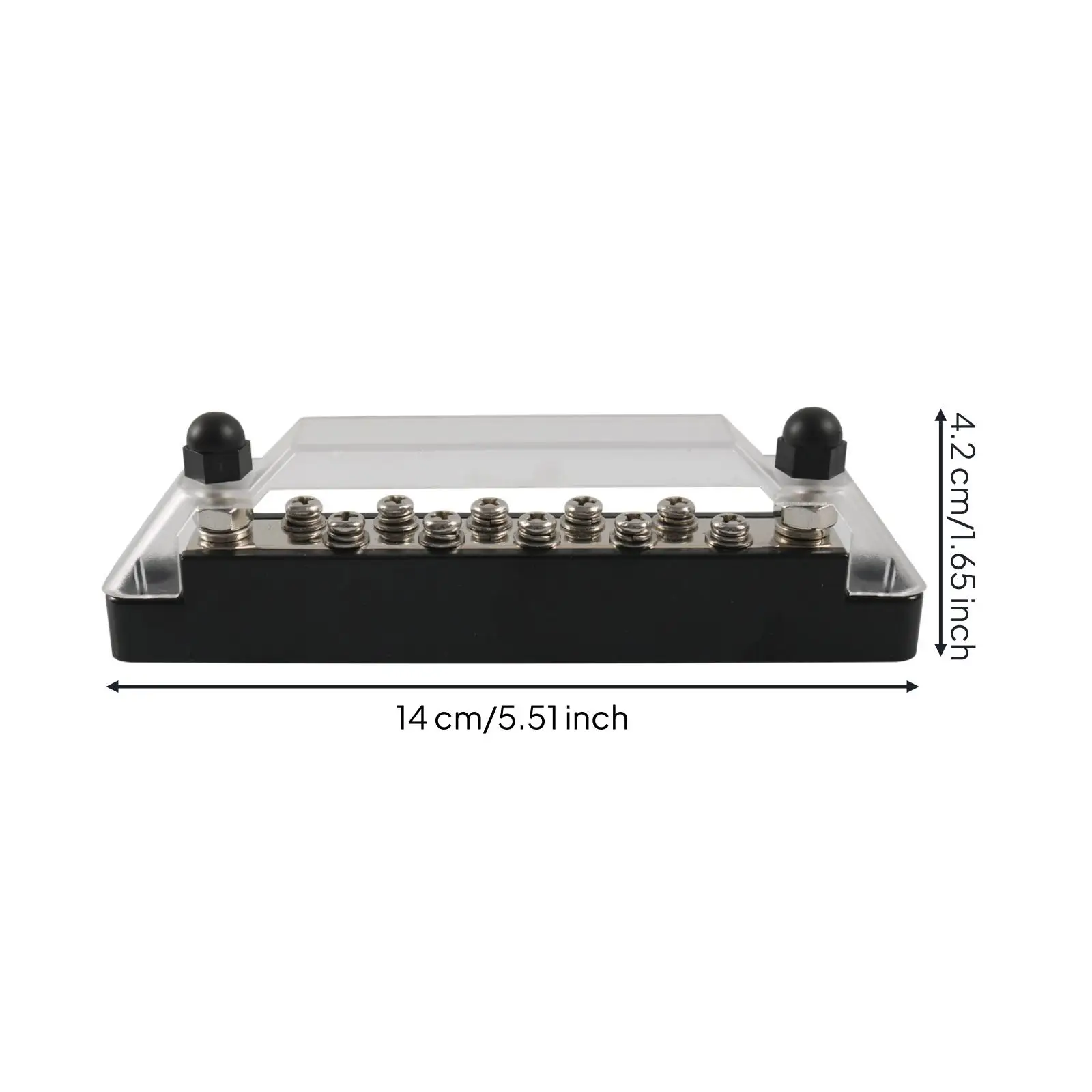 Bus Bar Terminal Block Power Distribution Copper Electric Rail with Safe Cover for Automotive Marine Solar Electrical Panel