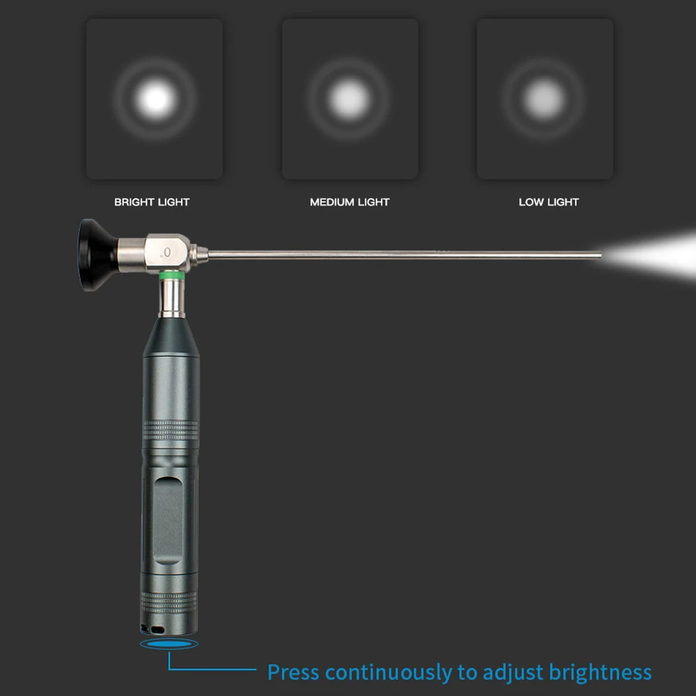 Mini endoscopio portátil médico impermeable, 5W, LED, fuente de luz fría con 3 adaptadores