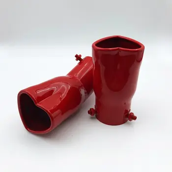 時尚設計心型不鏽鋼碳纖維排氣尾管消音器尾管改裝汽車配件 6 最佳銷售 假排氣管 - №3