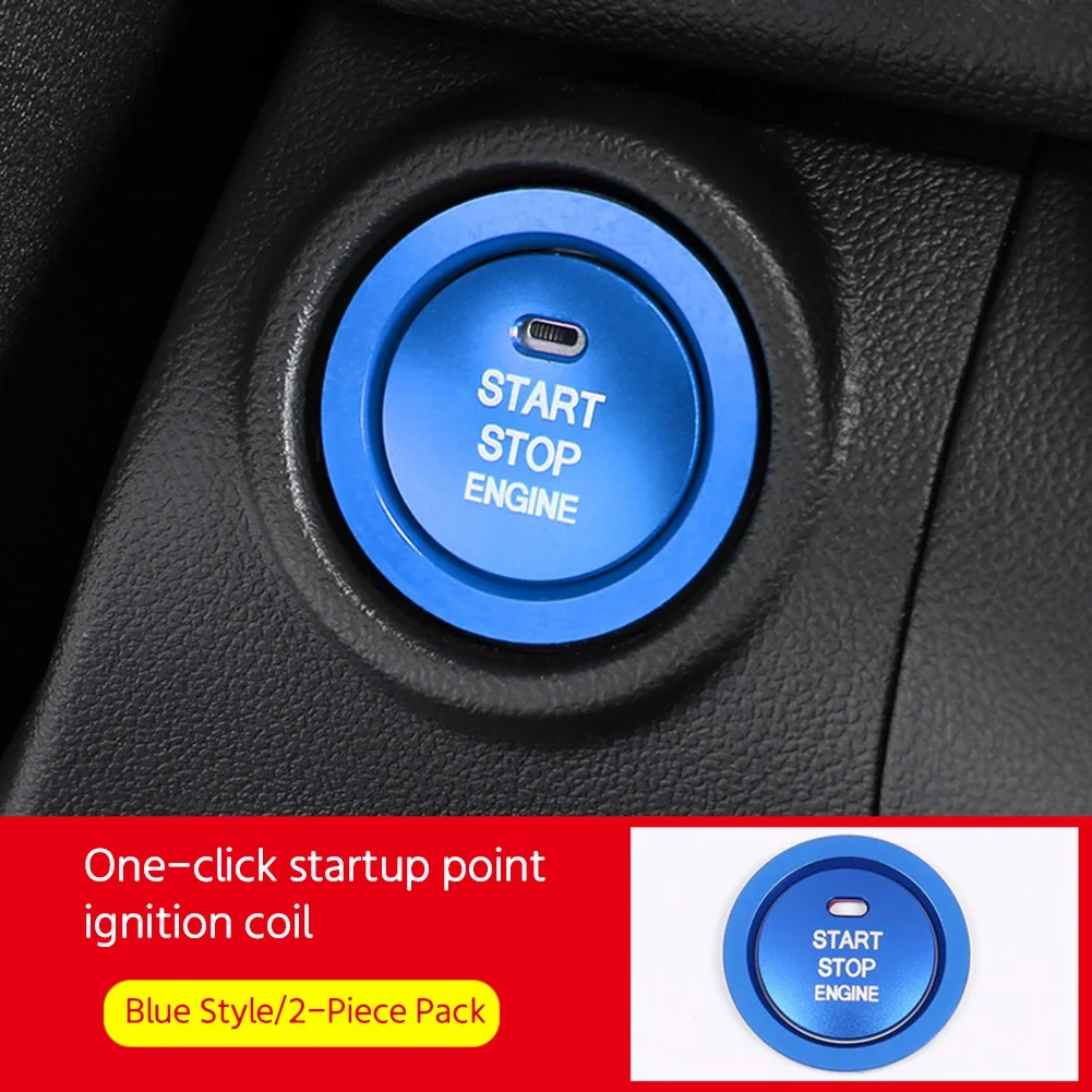 Car START Engine Button Cover STOP Key Ignition Switch Sticker for Great Wall Cannon GWM Poer Ute 2021 2022 Blue