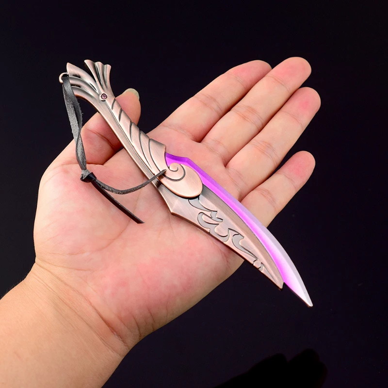 18cm7.08in Valorant เกม Blade Of Fire อาวุธรุ่น SAMURAI ดาบหนังเครื่องประดับของขวัญของเล่นสําหรับชาย