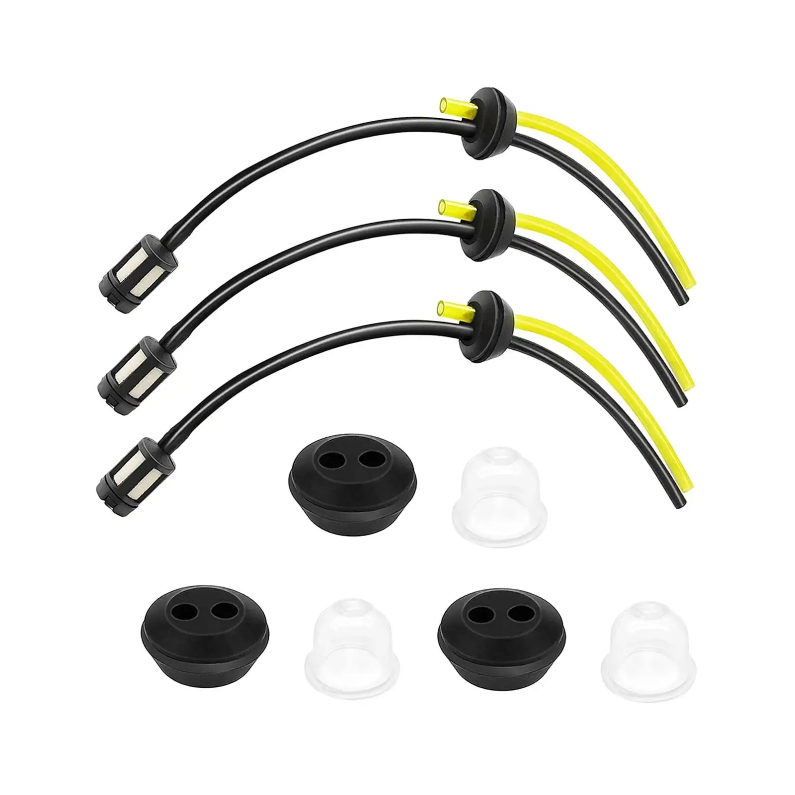 3-piece Universal Fuel Line, Fuel Line Grommet for Brush Cutter, Trimmer