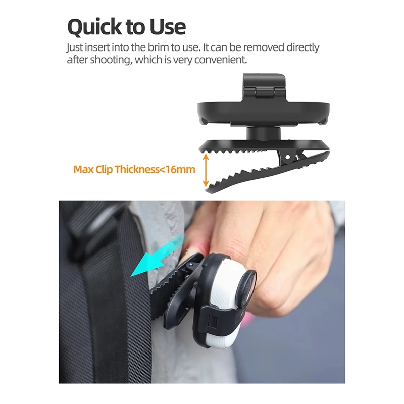 MAKE-Rucksack-Clip-Halter, Anti-Shake, 360-Grad-Drehung, Clip-Halterung für Insta360 GO 3S Sportkamera-Zubehör