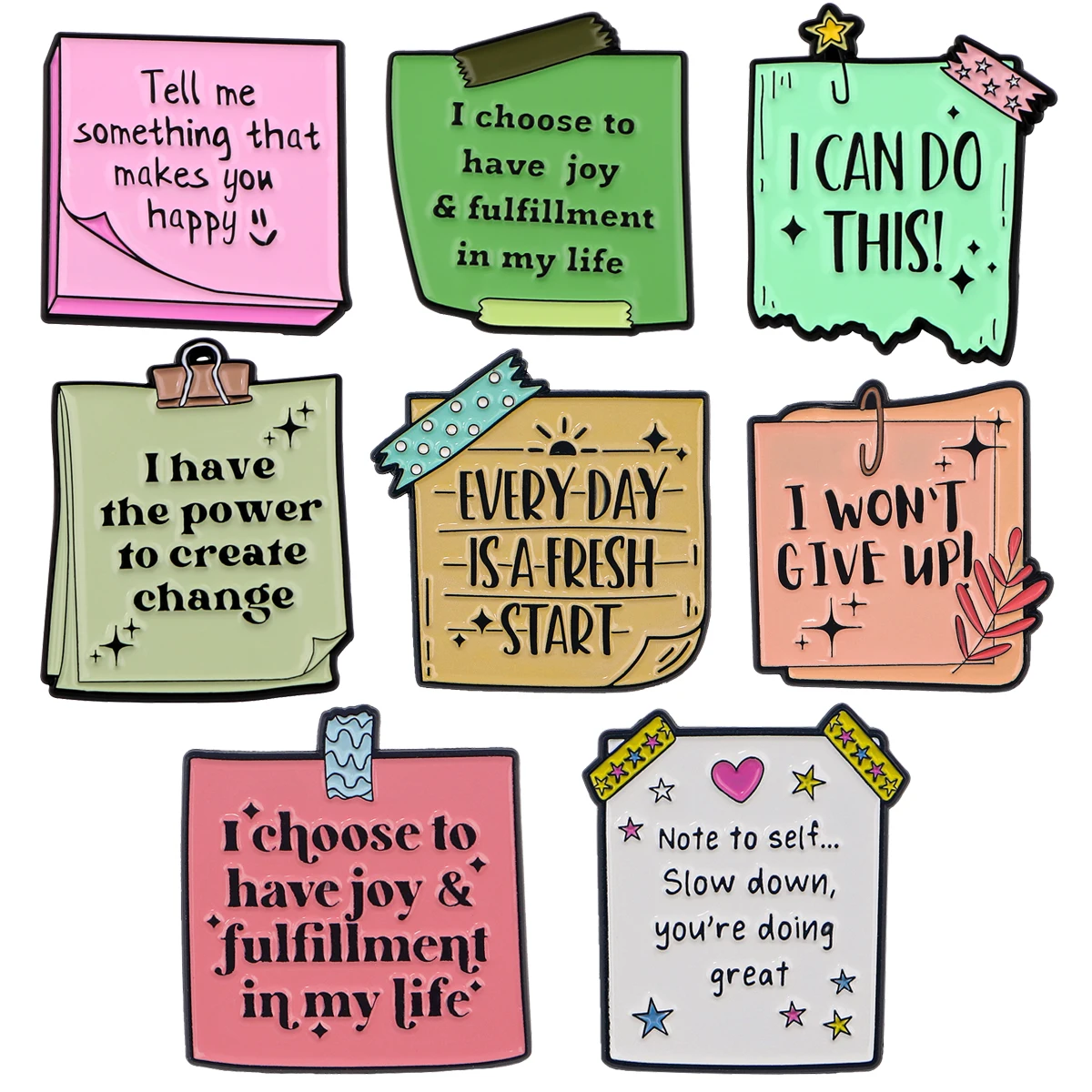 

Self Encouraging Quotation Enamel Pin Brooches For Women Lapel Pins Badge on Backpack Costume Accessories Jewelry Gifts