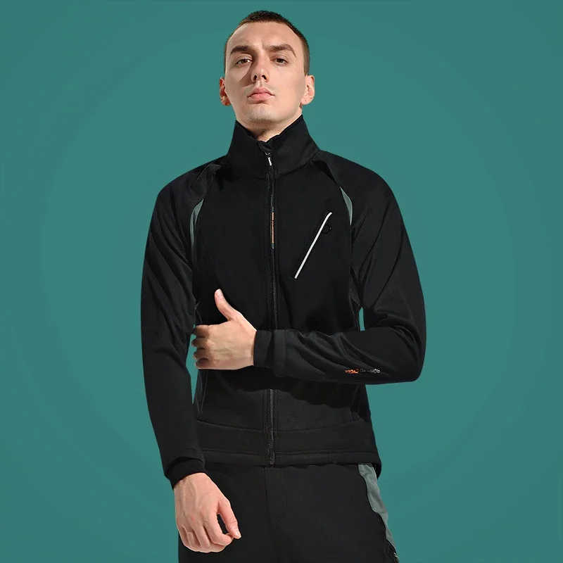 Santic Mens Winter Coats Outdoor Thermal Cycling Jackets Mountain Bike Riding Outerwear Fleece Warmer Long Sleeve Cycling Jersey