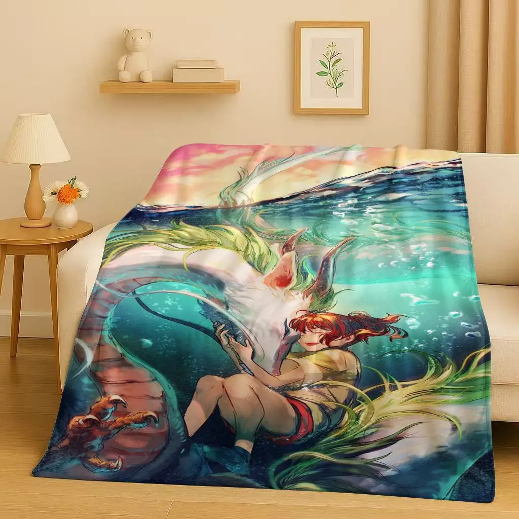 

3D Retro Cartoon Spirited Away No Face Man Flannel Blanket,Ultra Soft Warm Plush Throw for Home Bedroom Bed Sofa Cover Kid Gift