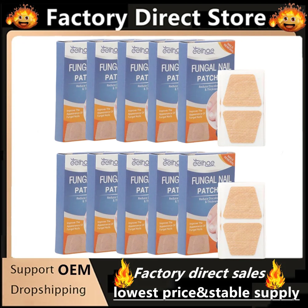 

10 Boxes Foot Nail Repair Patch Grey Fungal Nail Thicken Soft Paronychia Infection Hand Nail Correction Sticker Ingrown Toenail