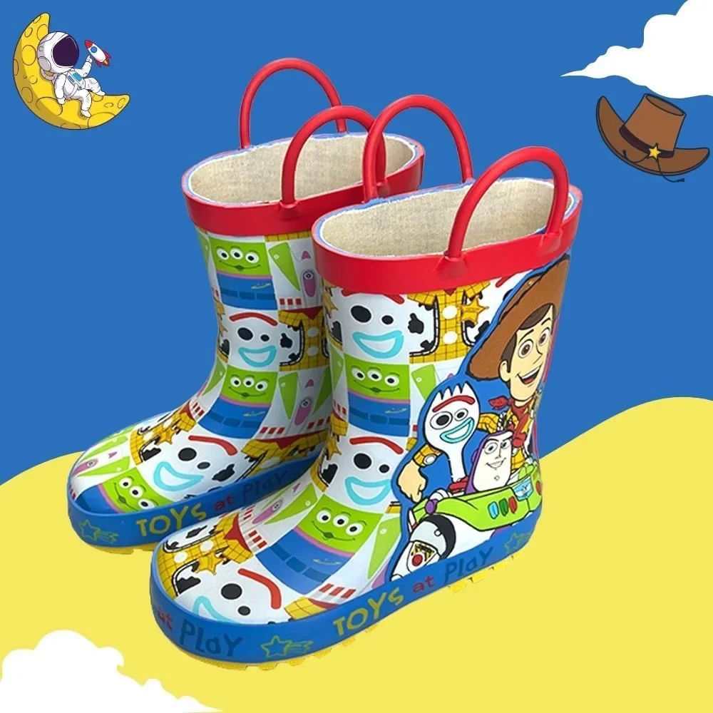 New Disney cartoon kids Toy Story Rain Boots Student Rain Boots Children\'s  Fashion  Shoes Non-Slip Short shoes