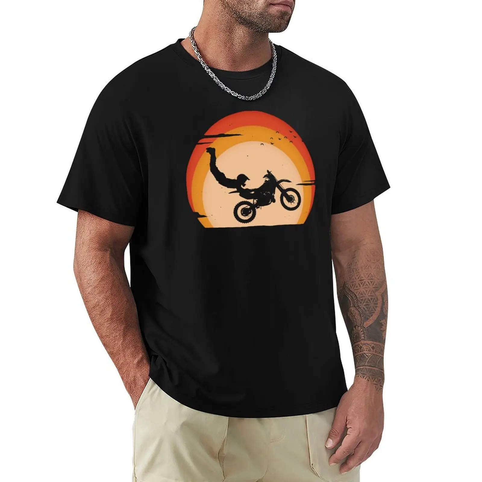 

Vintage Motocross Dirt Bike Sunset T-Shirt aesthetic clothes designer shirts mens workout shirts