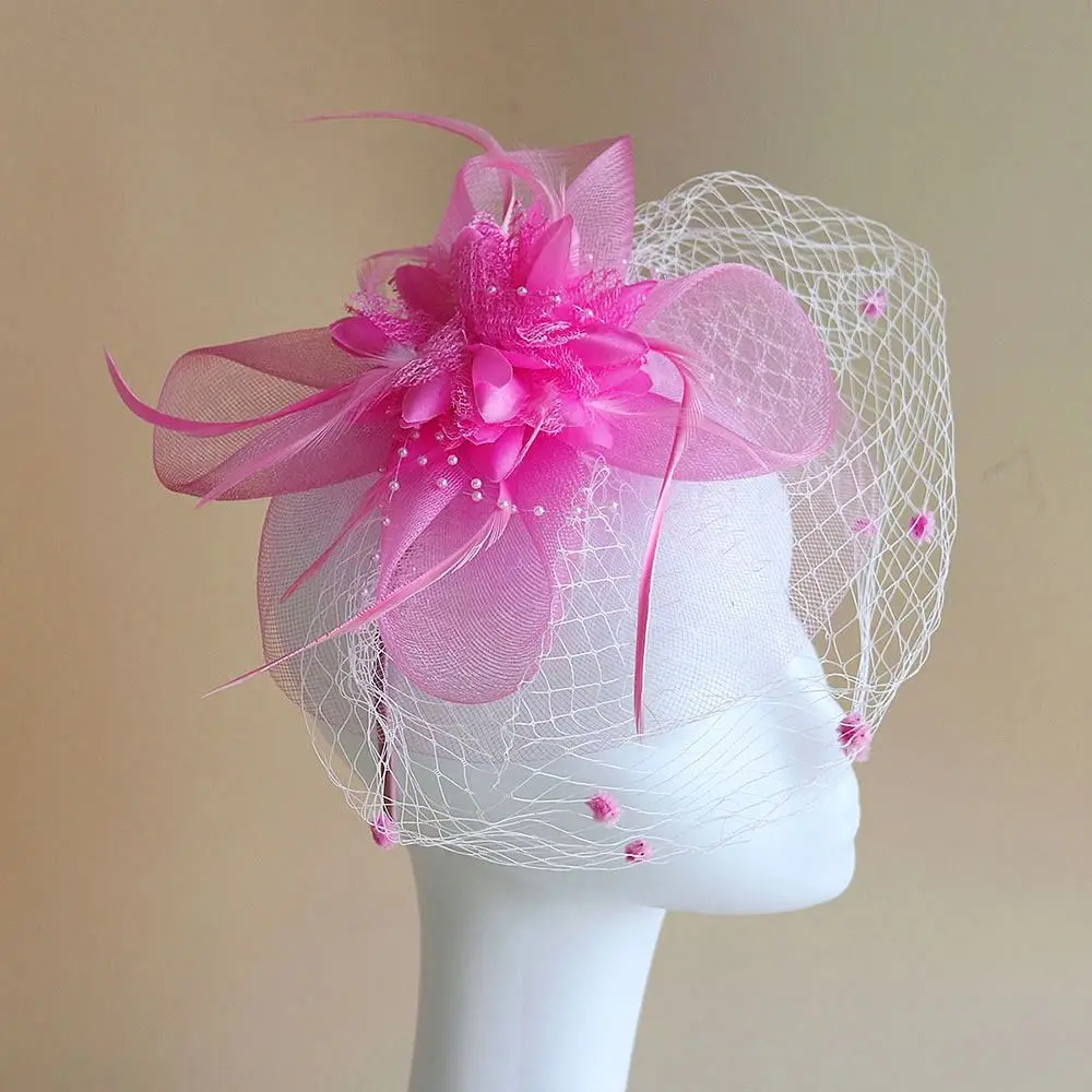 Flower Mesh Retro Hairclip Hat Fashion Bridal Headdress Cocktail Party Fascinators Top Hat Wedding Stewardess Top Hats