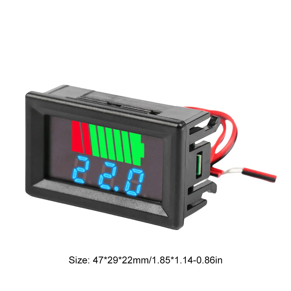 Car Battery Charge Level Indicator Lithium Battery Capacity Meter Tester LED Display 12V 24V 36V 48V 60V 72V Auto Identify