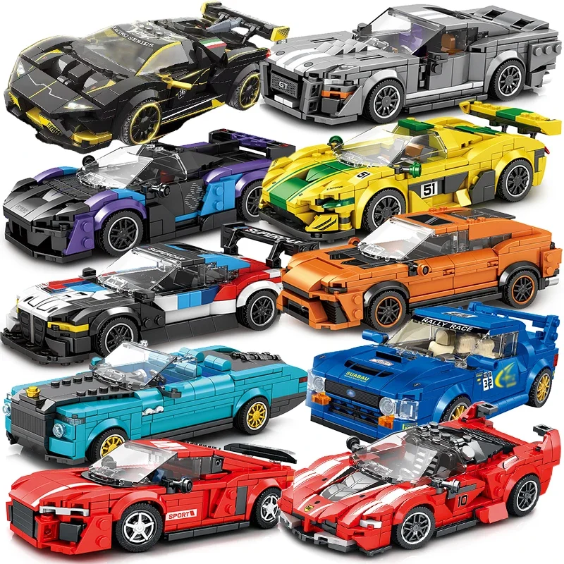 Speed Champions F1 Racing Sports Vehiclea Technique Car Supercar Building Blocks Set Kit Bricks Classic MOC Model Toys For Kids