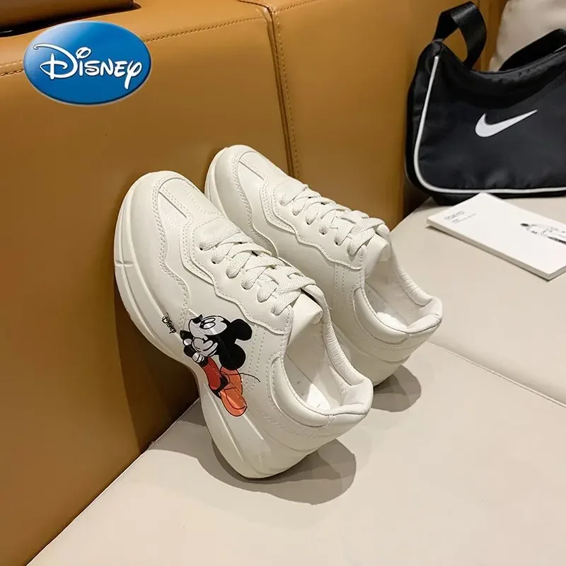 Original Disney Mickey Mouse Shoe Ladies Fashion Platform Shoes Comfortable Fashion Casual Shoes Sports Running Women\'s Shoes