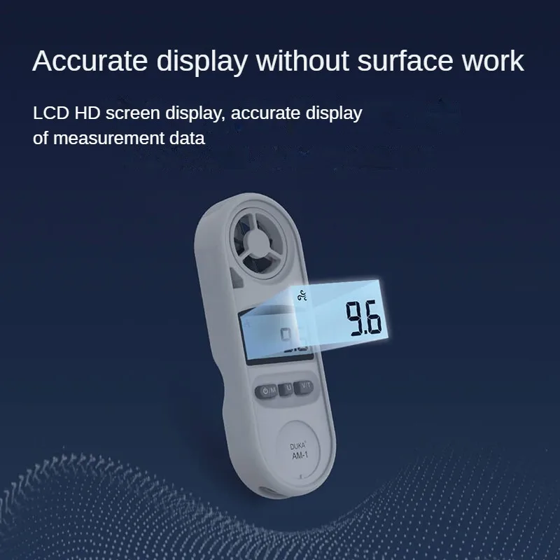 Anemômetro Portátil de Alta Precisão Impermeável e à Prova de Poeira Instrumento de Medição da Força Eólica Medidor Digital Lcd