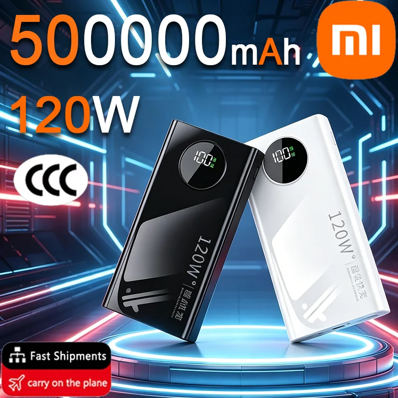 Xiaomi 500000mAh 120W Super Fast Charging Ultralarge Capacity Power Bank External Battery For iPhone Samsung